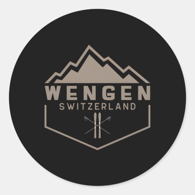 Sticker Rond Wengen Suisse (Devant)