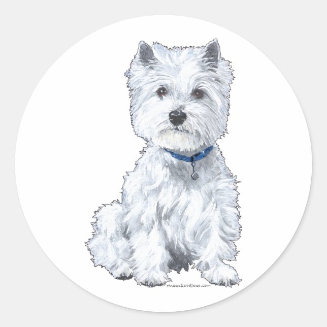 Sticker Rond West Highland White Terrier (Devant)