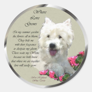 Sticker Rond West Highland White Terrier Cadeaux