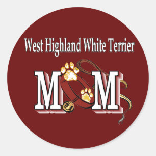 Sticker Rond West Highland White Terrier Cadeaux Maman