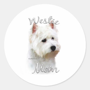 Sticker Rond West Highland White Terrier Maman 2