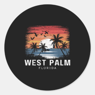 Sticker Rond West Palm Beach Florida Surfeur