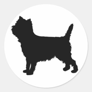 Sticker Rond Westie/ Cairn Terrier Silhouette