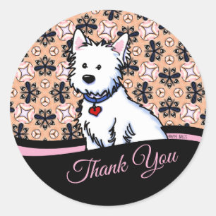 Sticker Rond Westie Terrier Merci