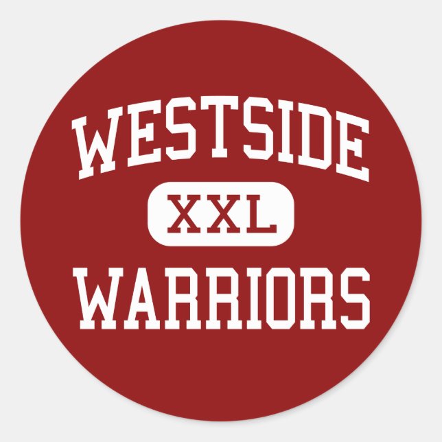 Sticker Rond Westside - Guerriers - Lycée - Omaha Nebraska (Devant)
