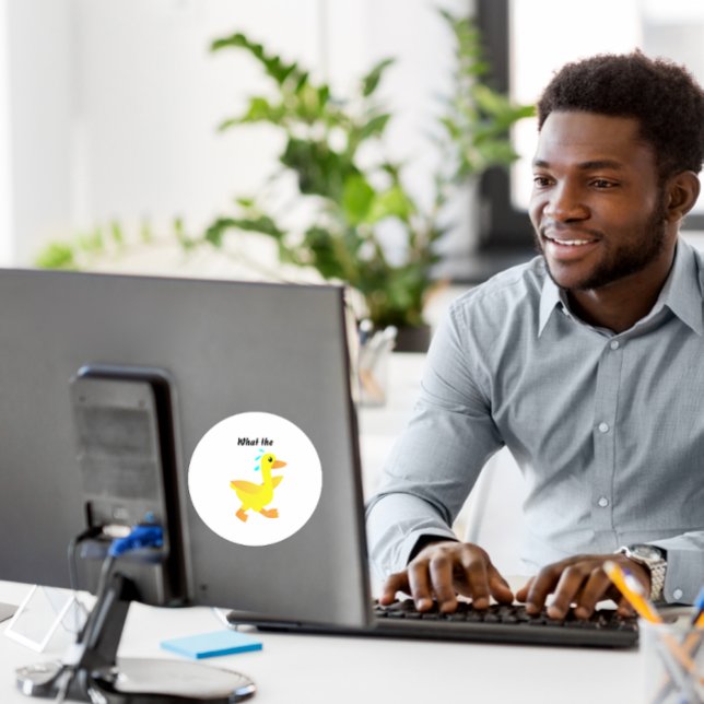 Sticker Rond What the Duck? (Créateur téléchargé)