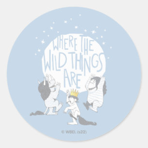 Sticker Rond Where The Wild Things Are   Moon & Stars