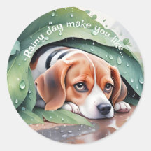 Whimsical Rainy Day Leaf Beagle de couverture
