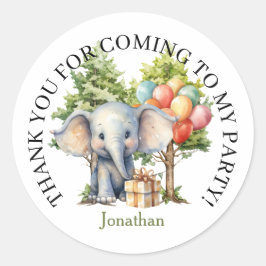 Sticker Rond Whimsical Watercolor Forest Birthday