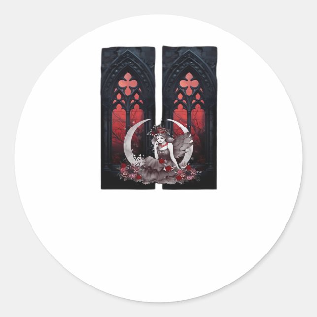 Sticker Rond Whimsigoth Fairy Style gothique classique (Devant)