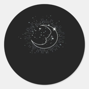 Sticker Rond Whimsigoth Starry Night Moon Witchy Classic