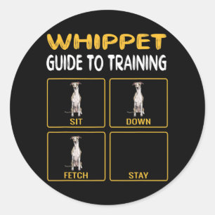 Sticker Rond Whippet Guide Pour L'Entraînement De L'Obéissance