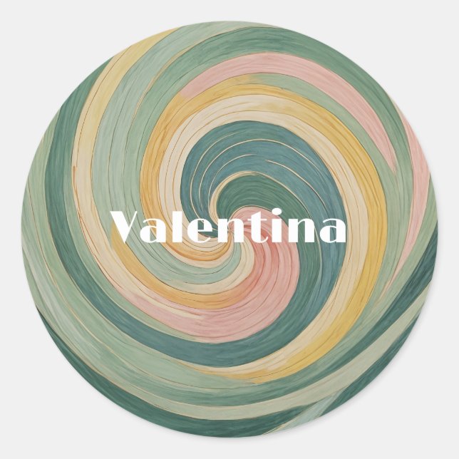 Sticker Rond Whirling Whimsy (Devant)