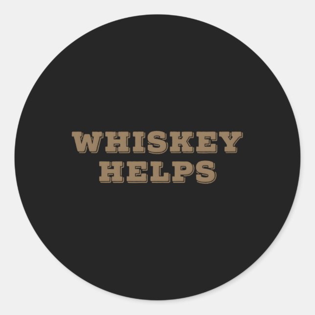 Sticker Rond Whiskey Aide Et Alcoholic (Devant)