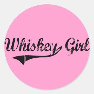 Sticker Rond Whiskey Girl