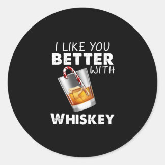Sticker Rond Whiskey Lover | Je T'Aime Mieux Avec Whiskey