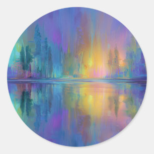 Sticker Rond Whispering Woods dans les couleurs pastel