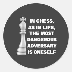 Sticker Rond White King Chess Pièce Sagdom Power Stratégie