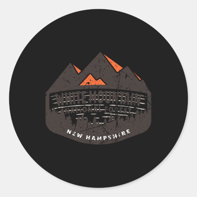 Sticker Rond White Mountain National Forest New Hampshire Usa  (Devant)