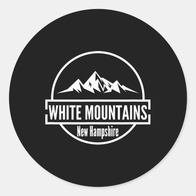 Sticker Rond White Mountains New Hampshire  (Devant)