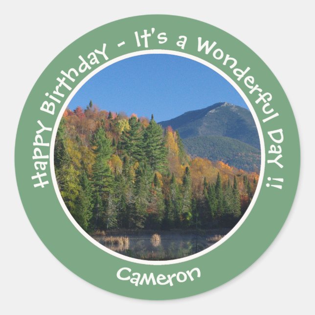 Sticker Rond Whiteface Mountain, Adirondack Articles de fête d' (Devant)