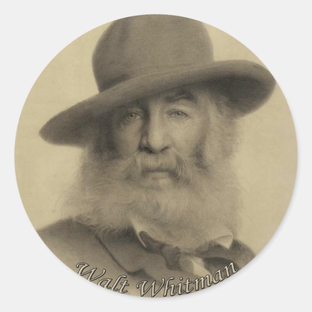 Sticker Rond Whitman Le bon poète gris (Devant)