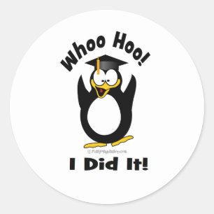 Sticker Rond whoo hoo je l'ai fait