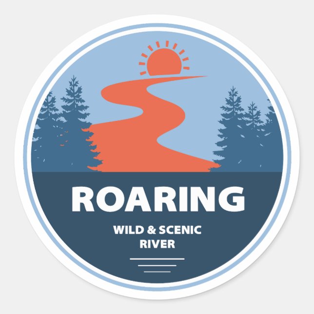 Sticker Rond Wild et rivière Pittoresque Oregon (Devant)