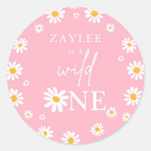 Sticker Rond Wild One 1er anniversaire de la fête Boho Retro Da