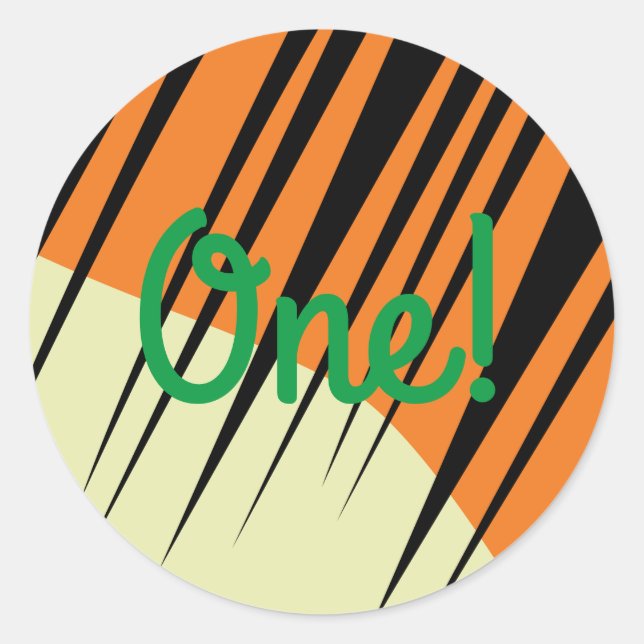 Sticker Rond Wild One 1er anniversaire fête enfants Safari (Devant)