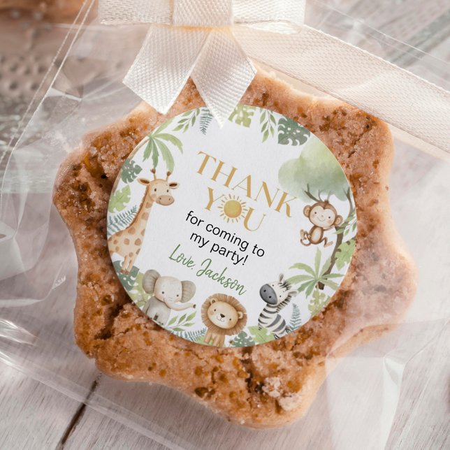 Sticker Rond Wild One Safari Animaux Anniversaire (Créateur téléchargé)