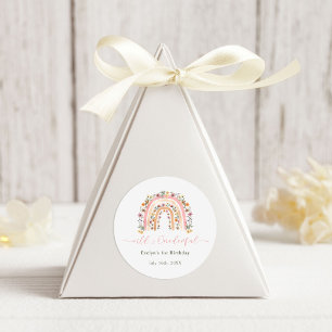 Sticker Rond Wild & Onedering Fleur sauvage Rainbow 1er anniver