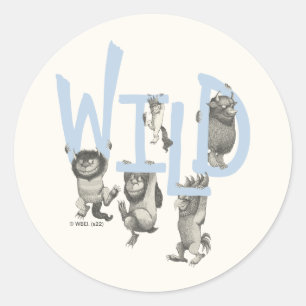 Sticker Rond WILD   Wild Things et Max - Bleu