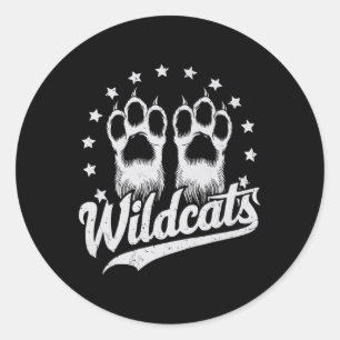 Sticker Rond Wildcats School Sports Ventilateur Esprit D'Équipe