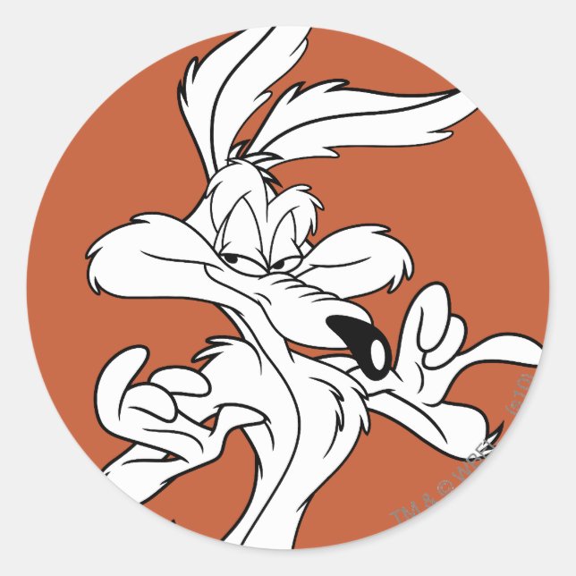 Sticker Rond WILE E. COYOTE™ A L'Air Agréable (Devant)