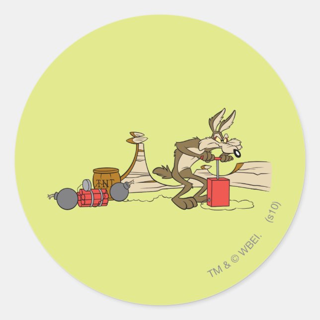 STICKER ROND WILE E. COYOTE™ ACME TNT (Devant)