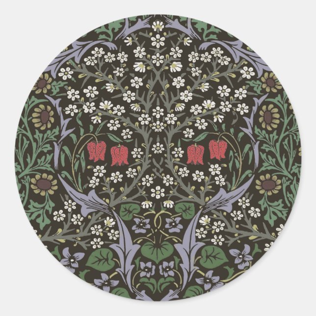 Sticker Rond William Morris Blackthorn Tapestry Floral (Devant)