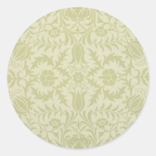 Sticker Rond William Morris Borge Mariage Soft Green