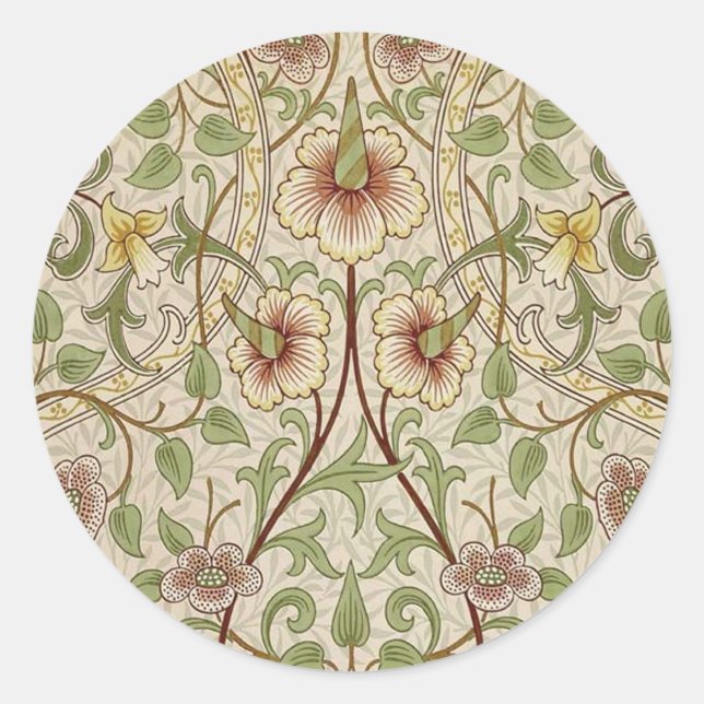 Sticker Rond William Morris Daffodil Fond d'écran classique (Devant)