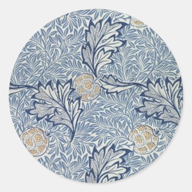 Sticker Rond William Morris Flower Floral Design (Devant)