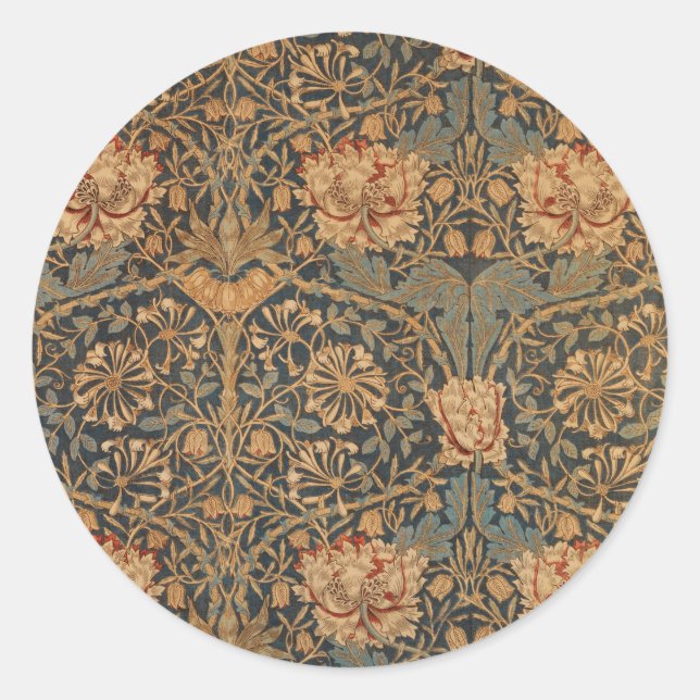 Sticker Rond William Morris Honeysuckle Rich Wallpaper (Devant)