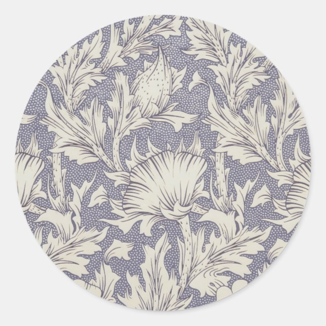 Sticker Rond William Morris Horn Poppy Classic Floral (Devant)