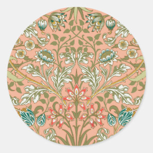 Sticker Rond William Morris Hyacinth Flower Rose Art