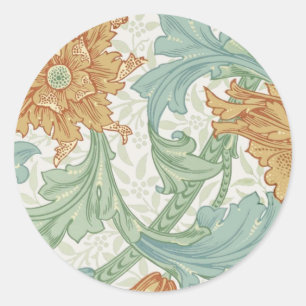 Sticker Rond William Morris modèle floral à tige unique