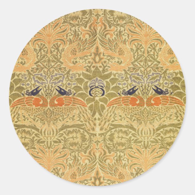 Sticker Rond William Morris Peacock & Dragon Arts & Artisanat (Devant)