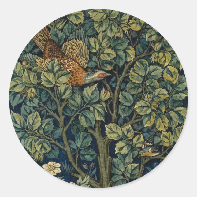 Sticker Rond William Morris Pheasier Bois Bois (Devant)