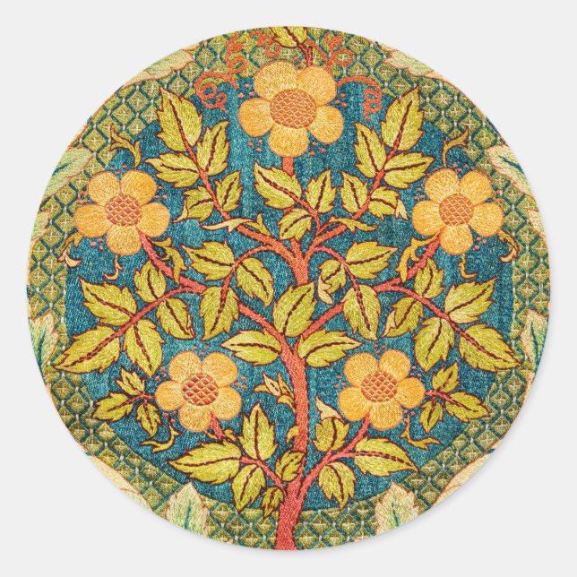 Sticker Rond William Morris Rose Wreath : Arts et Métiers class (Devant)