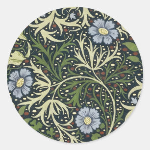 Sticker Rond William Morris Seaweed Pattern Floral Vintage