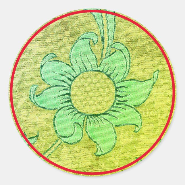 Sticker ROND William Morris TEXTILE DESIGN (Devant)