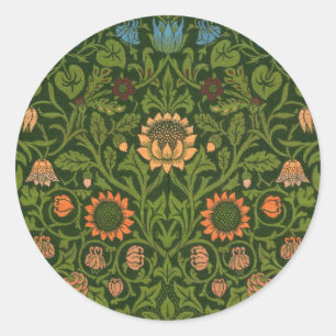 Sticker Rond William Morris Violet et Columbine Art Rug
